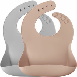 Слинявчик MinikOiOi силіконовий 100% BASICS - Bubble Beige / Powd, 2шт (101020066)