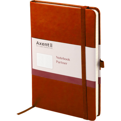 Блокнот Axent Partner Lux, 125х195, 96арк, кл, коричневий (8202-19-A)