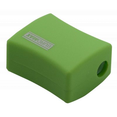 Точилка Buromax ALFA, RUBBER TOUCH з контейнером 2 отвори (BM.4778-1)