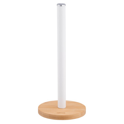 Тримач паперових рушників Ardesto Midori 15х34см, метал, бамбук, білий (AR0913WB)