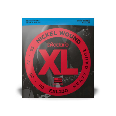 Струни для гітари D&#039;Addario XL Nickel Wound Bass Heavy (55-110) (EXL230)