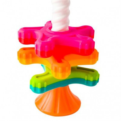 Розвиваюча іграшка Fat Brain Toys Пірамідка-спиннер тактильна MiniSpinny (F134ML)