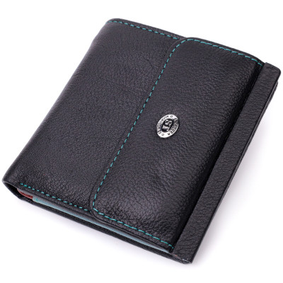 Гаманець ST Leather З натуральної шкіри Чорний (19500)