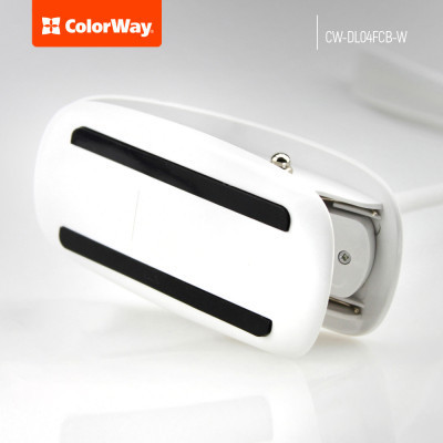 Настільна лампа ColorWay LED Flexible &amp; Clip with built-in accumulator 500mAh (CW-DL04FCB-W)