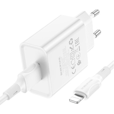 Зарядний пристрій BOROFONE BA74A Aspirer single port charger set(iP) White (BA74ALW)
