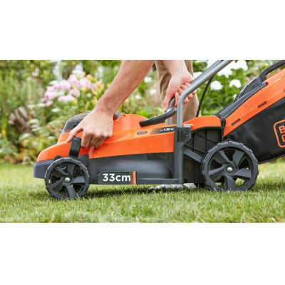 Газонокосарка Black&amp;Decker акумуляторна 18 В, 4.0 Ач, 32 см, 2 АКБ та ЗП (BCMW33184L2)