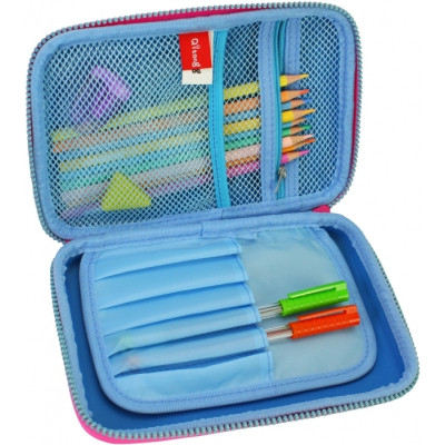 Пенал Cool For School 1 відділення з органайзером блакитний (QT-5627-Blue)