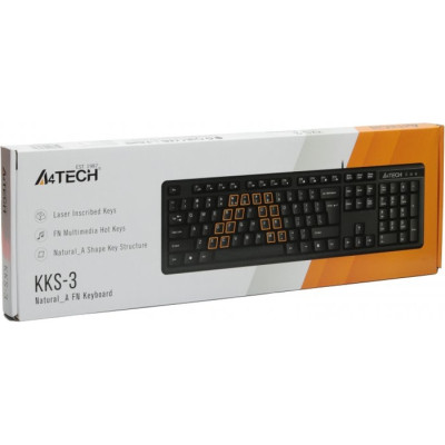 Клавіатура A4Tech KKS-3 USB Black