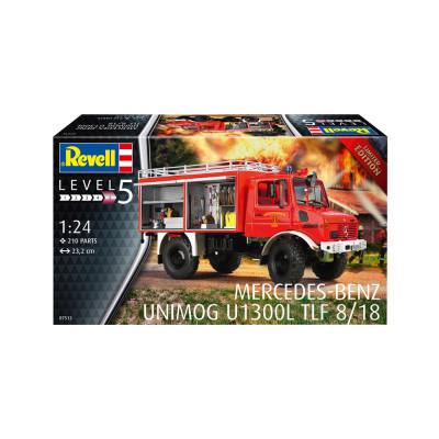 Збірна модель Revell Пожежна машина Unimog U1300L TLF 8/18 рівень 5 масштаб 1:24 (RVL-07512)