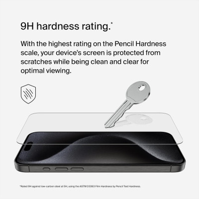 Скло захисне Belkin iPhone 15 Pro Max TemperedGlass (OVA138ZZ)