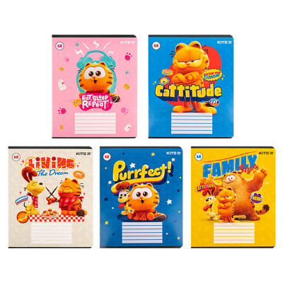 Зошит Kite Garfield, 12 аркушів, лінія (GF24-234)