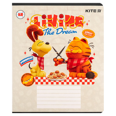 Зошит Kite Garfield, 12 аркушів, лінія (GF24-234)