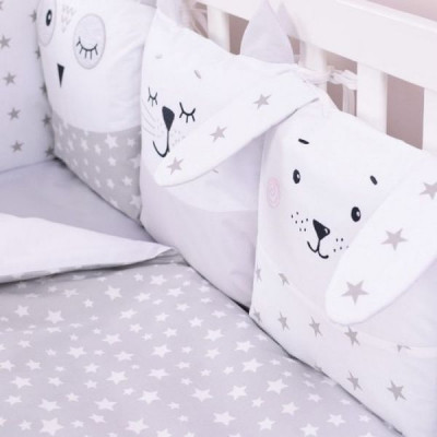 Дитячий постільний набір Верес Smiling animals white-gray new (216.07.110*90)