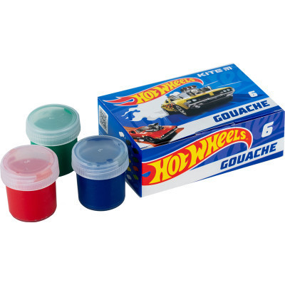 Гуашеві фарби Kite Hot Wheels 6 кольорів, 20 мл (HW23-062)