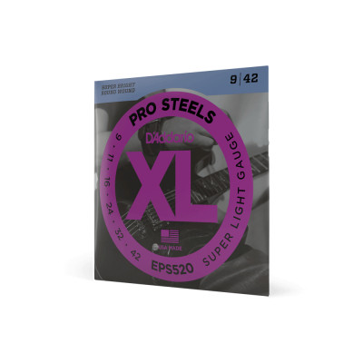 Струни для гітари D&#039;Addario XL ProSteels Super Light (9-42) (EPS520)