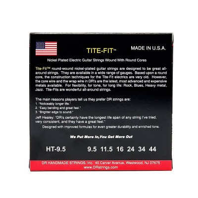 Струни для гітари DR Strings TITE-FIT Electric - Half-Tite (9.5-44) (HT-9.5)