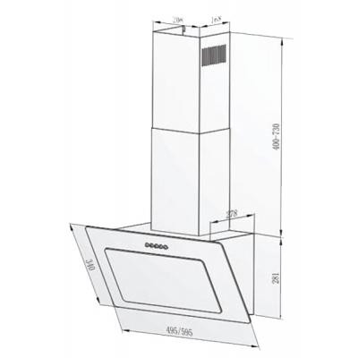 Витяжка кухонна Interline ROCK BL A/60 PB/2/T