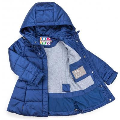 Куртка дитяча Snowimage подовжена з капюшоном і квіточками (SICY-G107-110G-blue)
