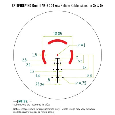 Коліматорний приціл Vortex призматичний Spitfire HD Gen II 5-х з сіткою AR-BDC4 (SPR-500)