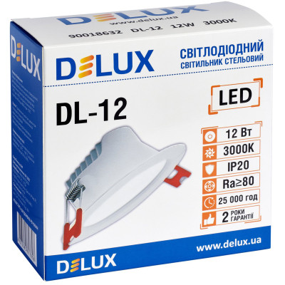 Світильник Delux DL-12 3000К 12Вт 960лм (90018632)