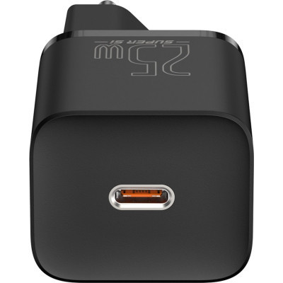 Зарядний пристрій Baseus 1xUSB 25W (USB-C) + Cable Type-C black (TZCCSUP-L01)