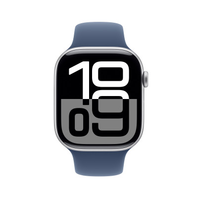 Смарт-годинник Apple Watch Series 10 GPS + Cellular 42mm Silver Aluminium Case with Denim Sport Band - S/M (MWX33QH/A)