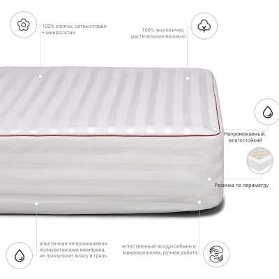 Наматрацник MirSon DeLuxe Cotton 270 150x200 (2200000378606)