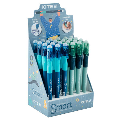 Ручка гелева Kite пиши-стирай Smart 4, синя в асортименті (K23-098-1)