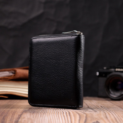 Гаманець ST Leather З натуральної шкіри Чорний (22449)