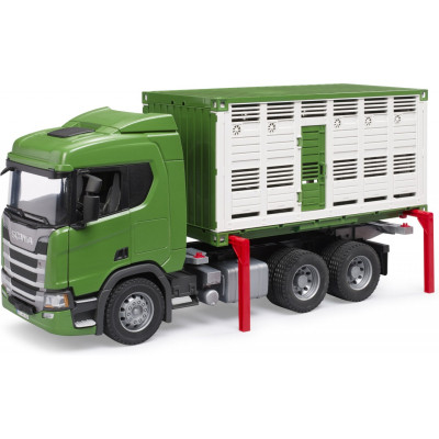 Спецтехніка Bruder Scania Super 560R для перевезення тварин 1:16 з коровою (03548)