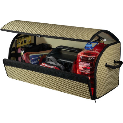 Сумка-органайзер EVAtech L-PRO 32x75x30 см. Ромб бежевий з чорним кантом (BS13641OL3RIB)