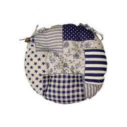 Подушка на стілець Прованс Печворк синій Господиня D-40 см (4823093451209)