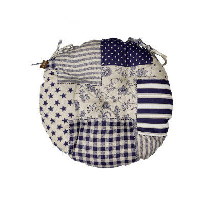 Подушка на стілець Прованс Печворк синій Господиня D-40 см (4823093451209)