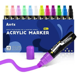 Художній маркер Arrtx акрилові AACM-0510-12A, 12 кольорів (LC303274)