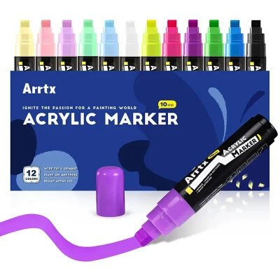 Художній маркер Arrtx акрилові AACM-0510-12A, 12 кольорів (LC303274)