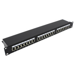 Патч-панель 19&quot; 24xRJ-45 STP cat.5e, 1U Molex (KD-PP30-STP-C5e-24P)