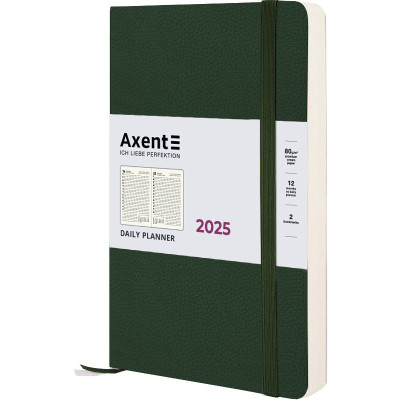 Тижневик Axent датований 2025 Partner Soft Skin 145х210 мм, темно-зелений (8810-25-23-A)
