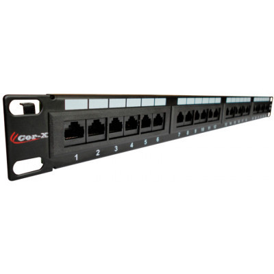 Патч-панель Cor-X 19&quot; 24xRJ-45 UTP cat. 5е, 1U (051349 / TPP24c5e/1)