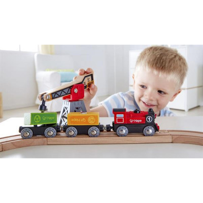 Залізниця Hape Доставка вантажів 19 елементів (E3731)