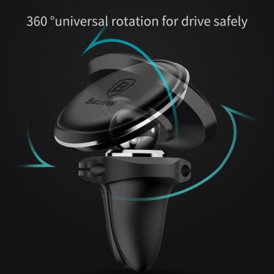 Універсальний автотримач Baseus Magnetic Air Vent Car Mount Holder Black (SUGX-A01)