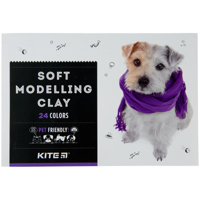 Пластилін Kite Dogs восковий 24 кольорів, 480 г (K22-089)