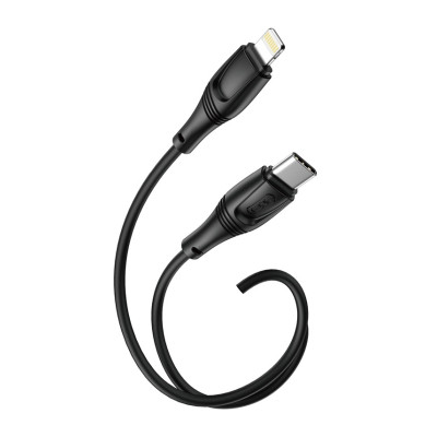 Дата кабель USB-C to Lightning 1.0m 27W High Elastic Zeus XO (NBQ239A_Black)