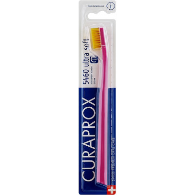 Зубна щітка Curaprox CS 5460 Ultra Soft Ультрам&#039;яка D 0.10 мм Рожева з жовтою щетиною (CS 5460-12)