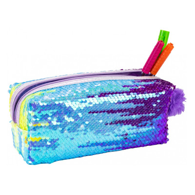 Пенал Cool For School з паєтками та помпоном 1 відділення блакитний (CF87052)