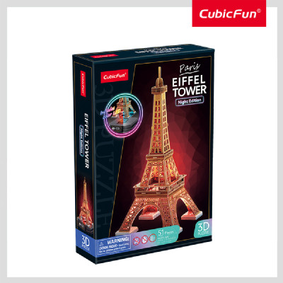 Пазл Cubic Fun Тривимірний пазл Night edition Ейфелева вежа із LED-підсвічуванням (L534h)