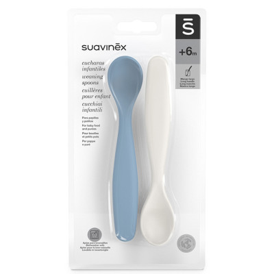 Набір дитячого посуду Suavinex Go natural, ложок, сіро-блакитний, 2 шт. (308048)