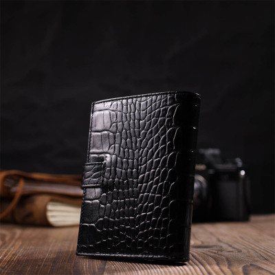 Портмоне Bond Accessories З натуральної шкіри Чорне (22057)
