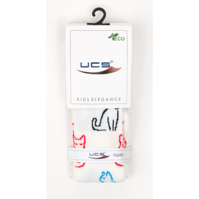 Колготки дитячі UCS Socks з котиками (M0C0301-2295-3G-white)