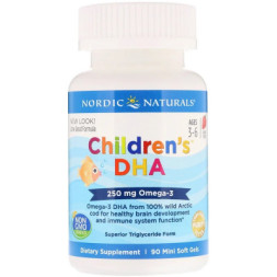 Жирні кислоти Nordic Naturals Риб'ячий жир (ДГК) для Дітей, (3-6 років), 250 мг, Смак Полу (NOR-01710)