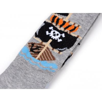 Колготки дитячі BNM з піратським кораблем (M0C0301-1020-86B-gray)